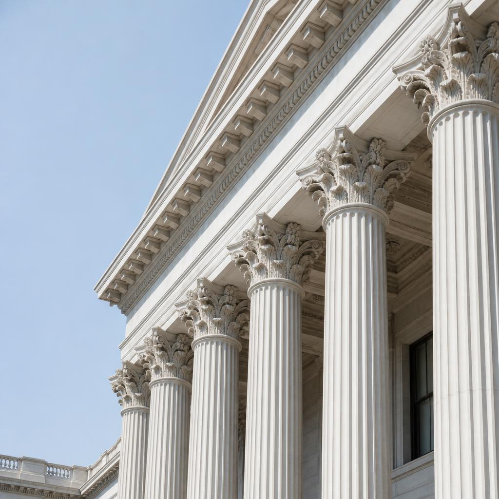 Neoclassical columns in daylight
